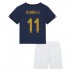 Tanie Strój piłkarski Francja Ousmane Dembele #11 Koszulka Podstawowej dla dziecięce MŚ 2022 Krótkie Rękawy (+ szorty)